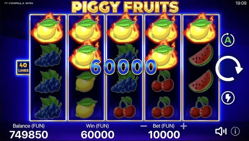Piggy Fruits - დიდი მოგება Piggy Feature-დან შემთხვევითი Wild-ებით